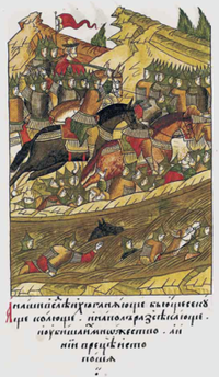 Битва на реке Воже вторая половина XVI века старинная антикварная русская живопись